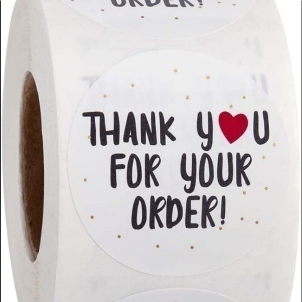 100- 1 inch Thank you stickers